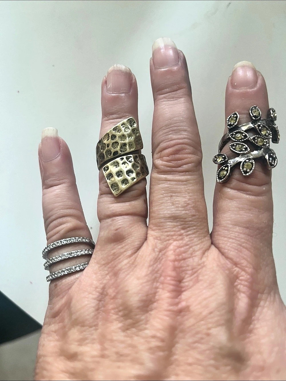 Mixed Metal Statement Ring Set